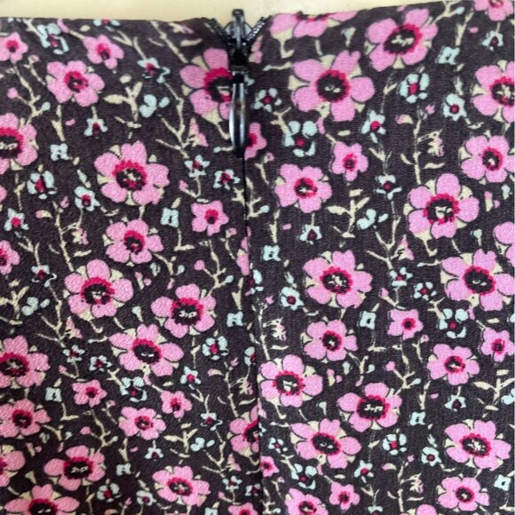 Lush Black Ditsy Floral Dress With Side Tie & Ruffled Hem Sz XS - New - Picture 5 of 8